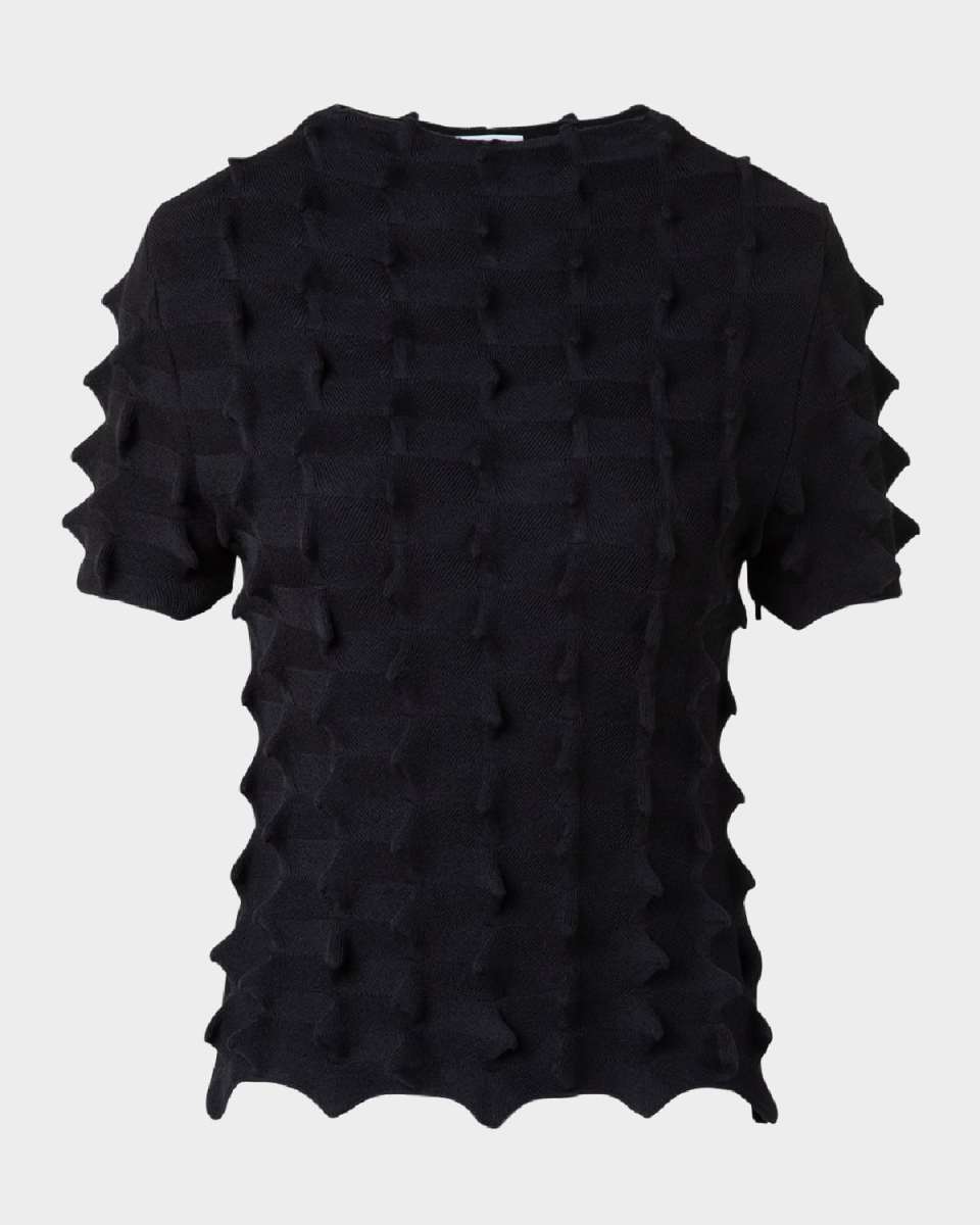 3D Sail Knit Short-Sleeve Sweater